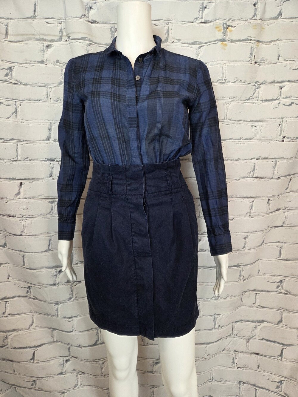 Burberry Brit Blue Check Combo Dress